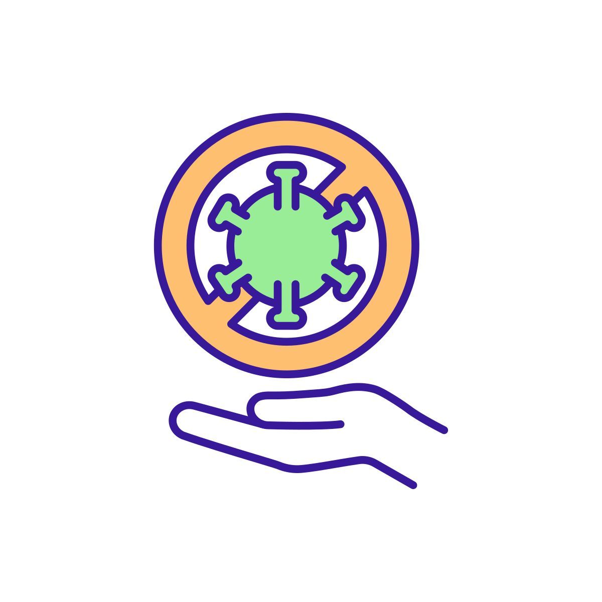 movement against coronovirus icon