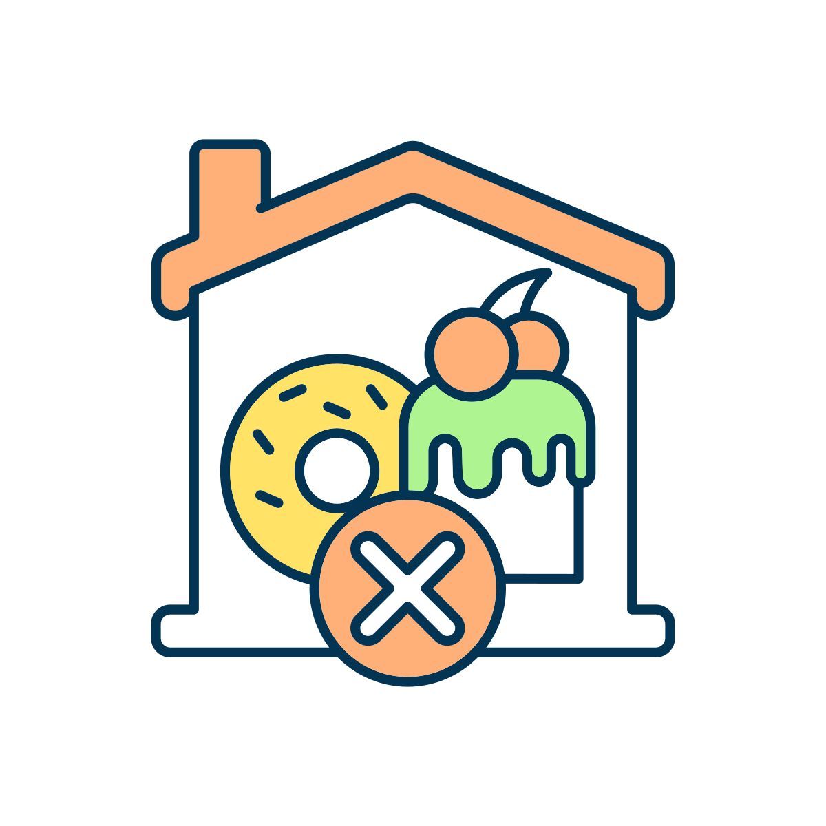 no sweets at home icon