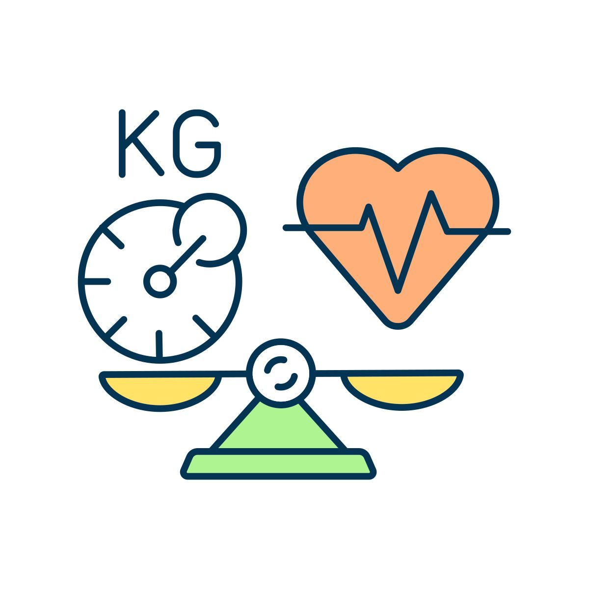 obesity and heart diseases correlation icon