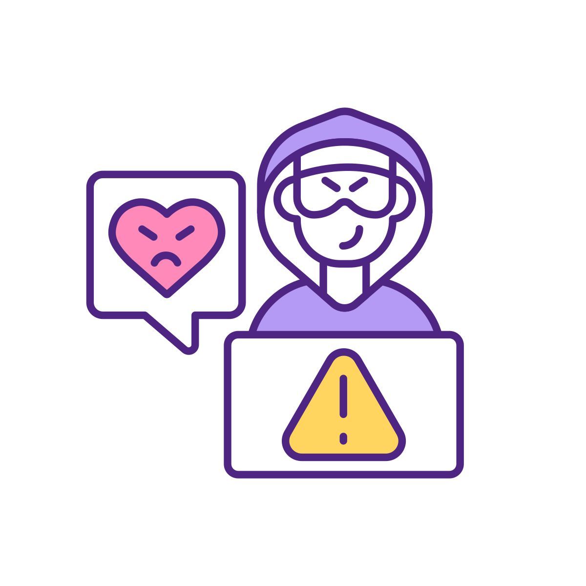 online dating website hacker attack icon