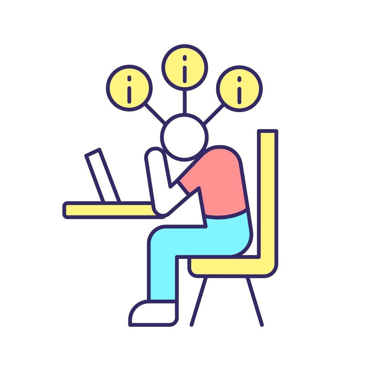 overloading student with information icon