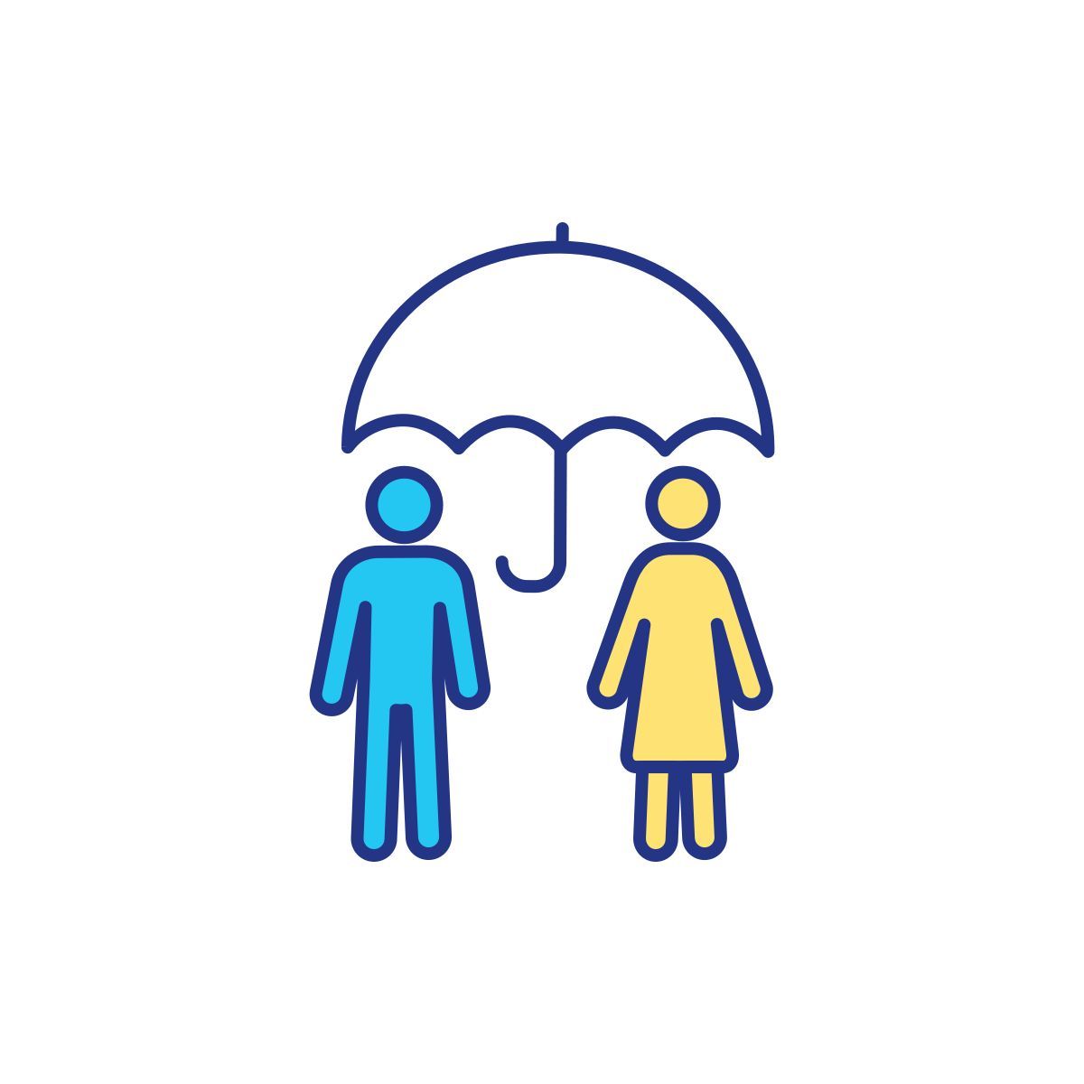 people with umbrella icon