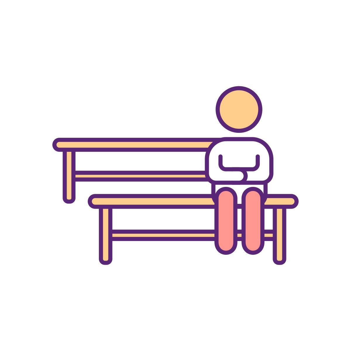 person sitting on bench icon