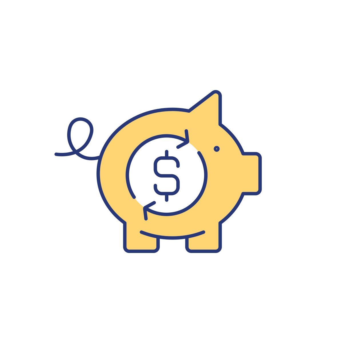alcancía con signo de dólar icon