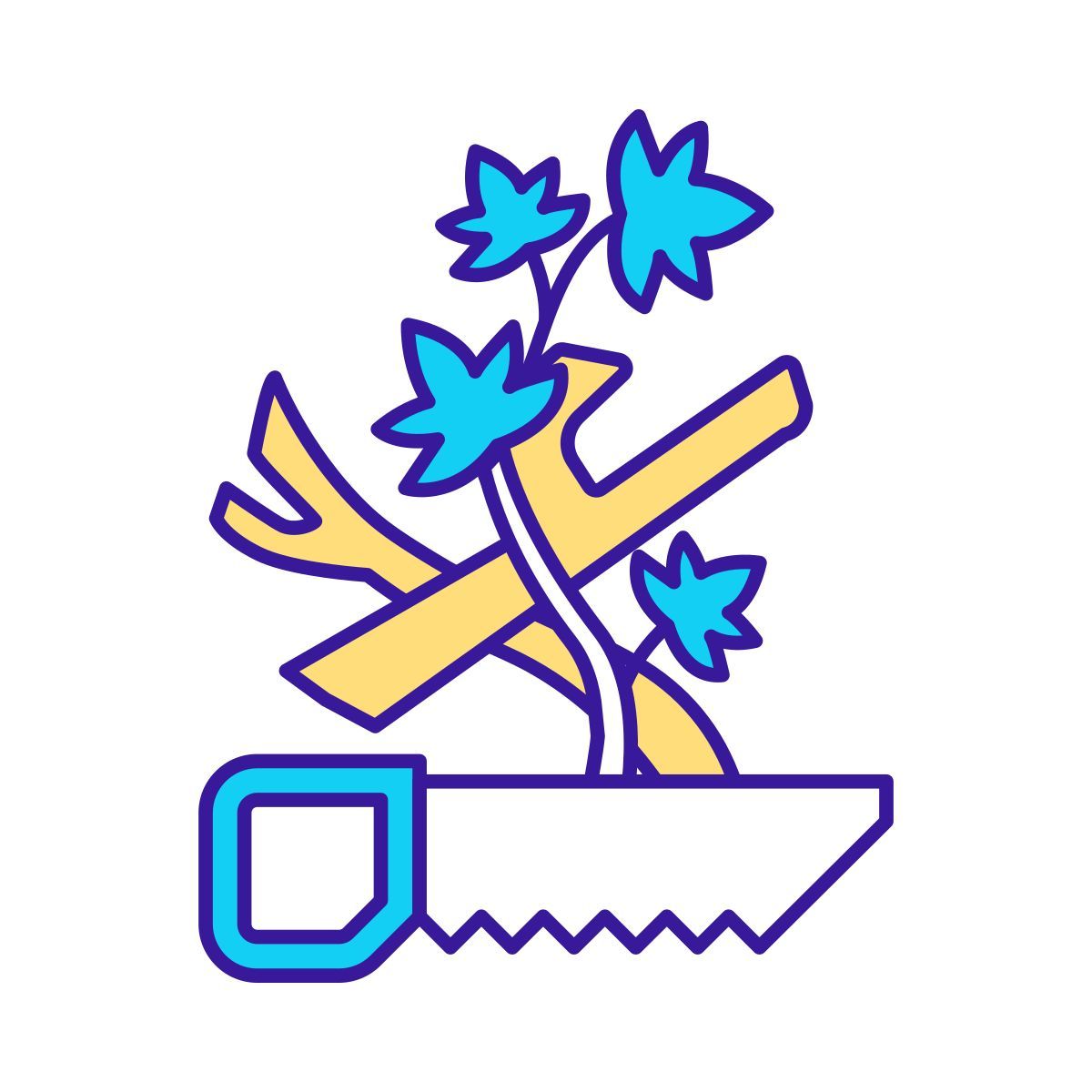 pruning unwanted branches of trees icon