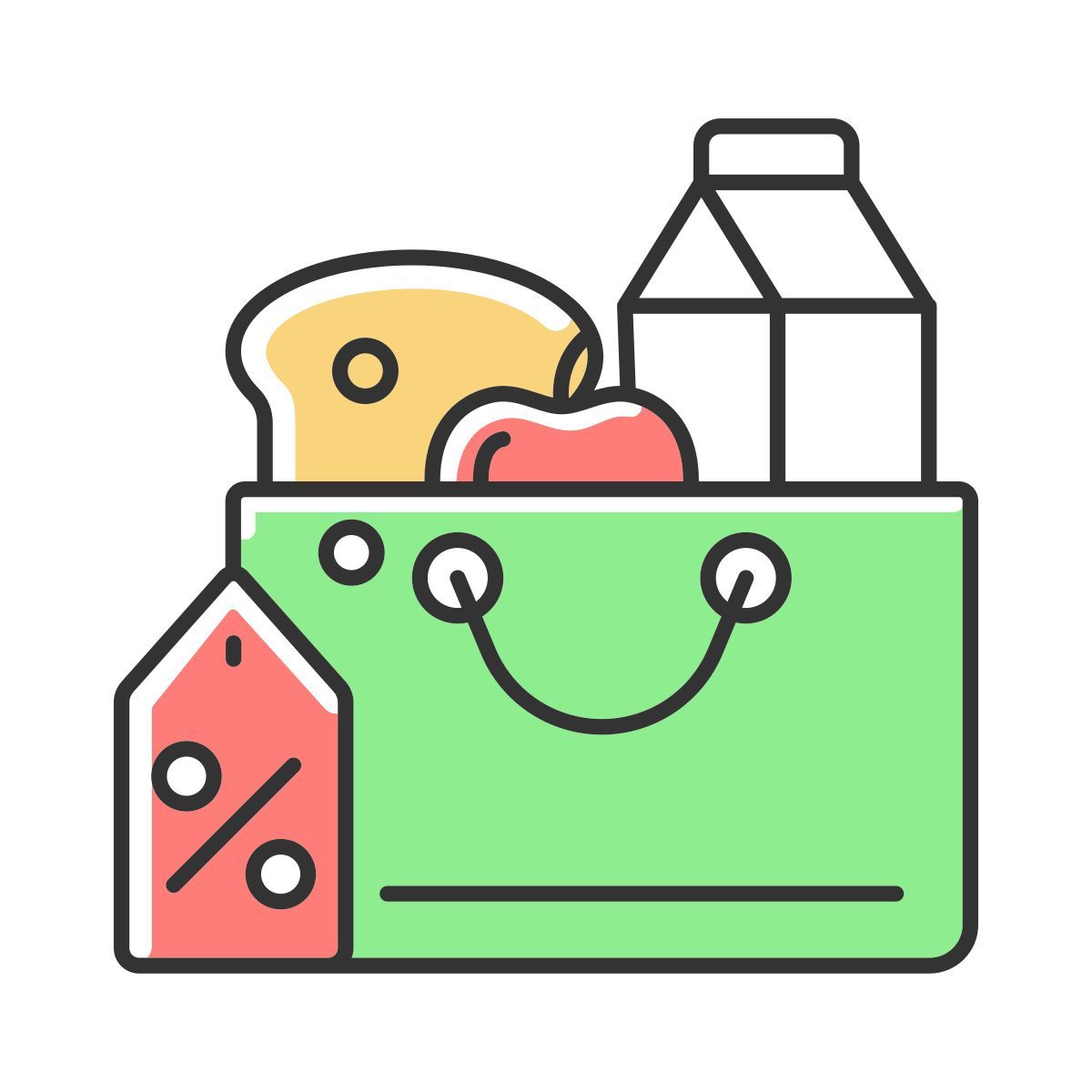 reduce food price icon