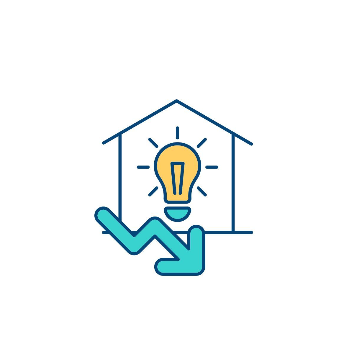 reduce lighting consumption icon