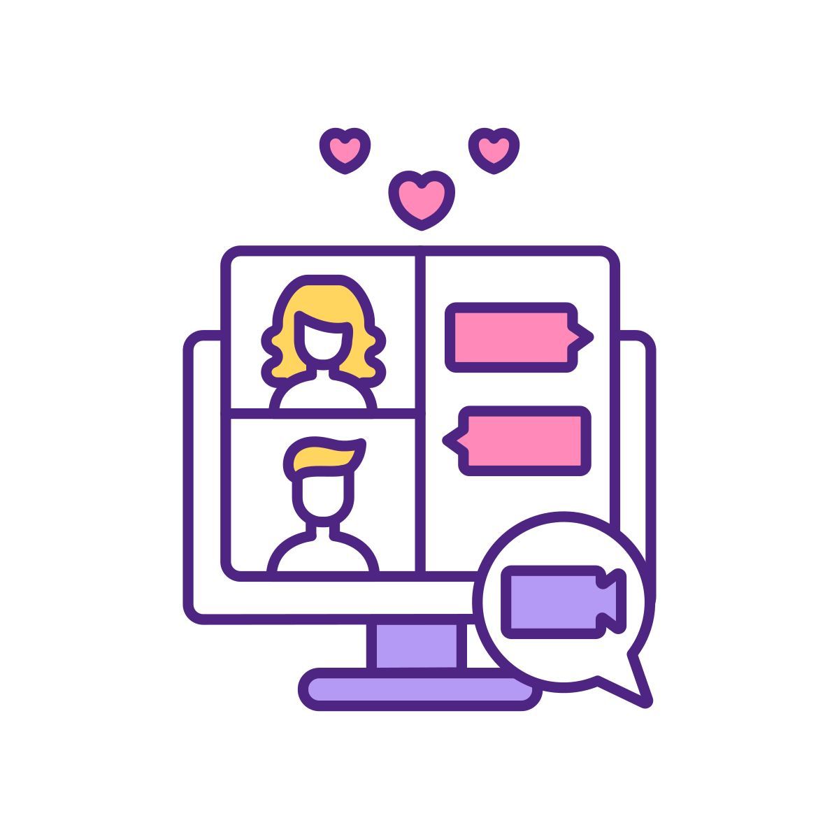 relationship building on dating website icon