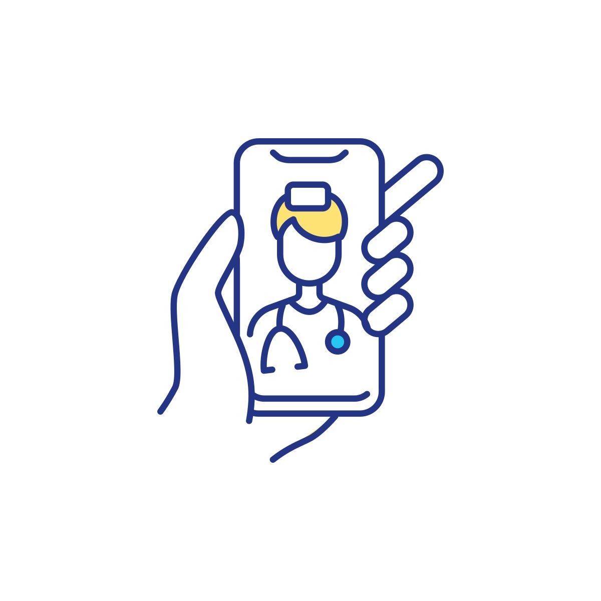 remote help from medical staff icon