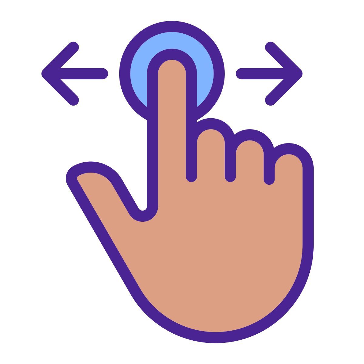 scrolling horizontally gesture icon