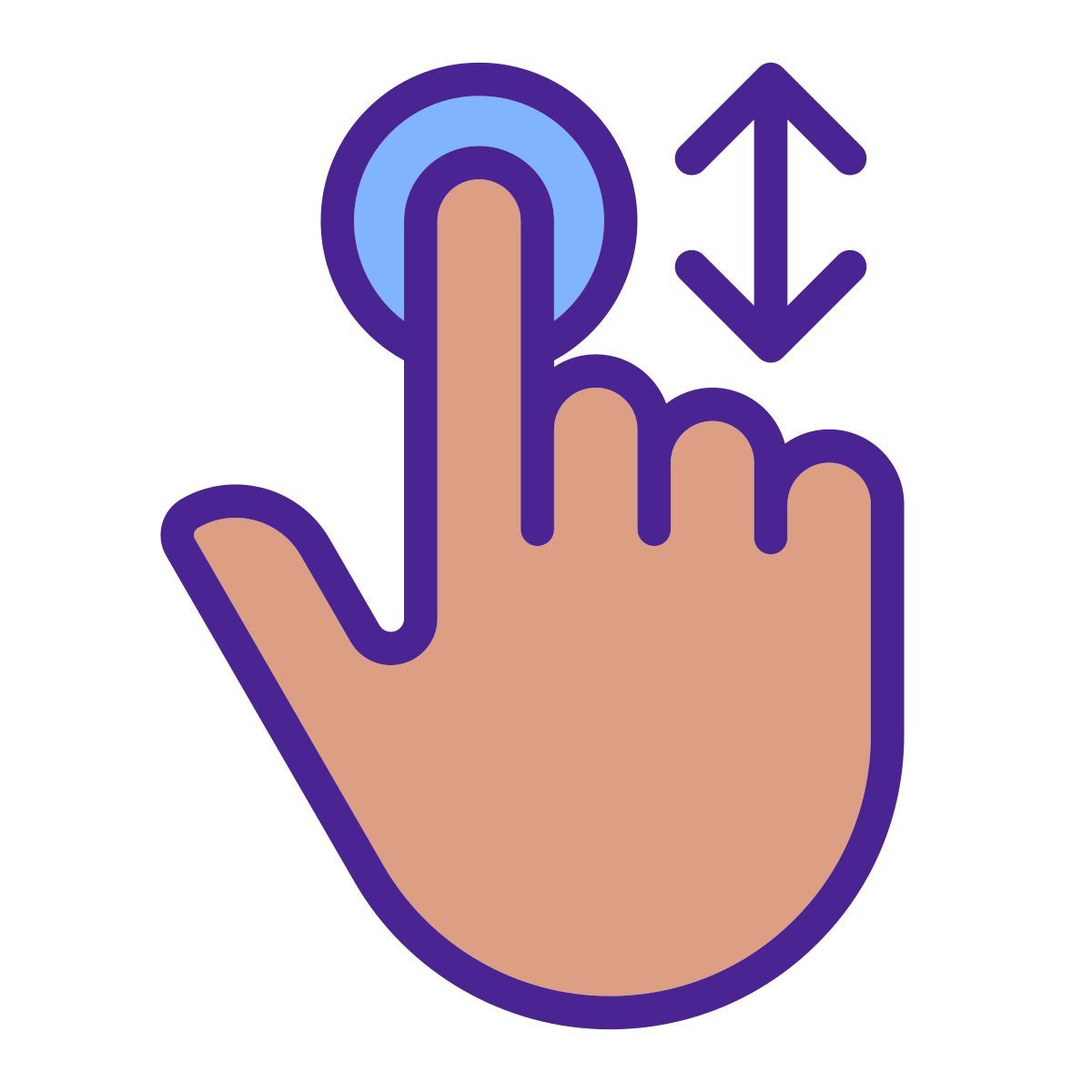 scrolling vertically gesture icon