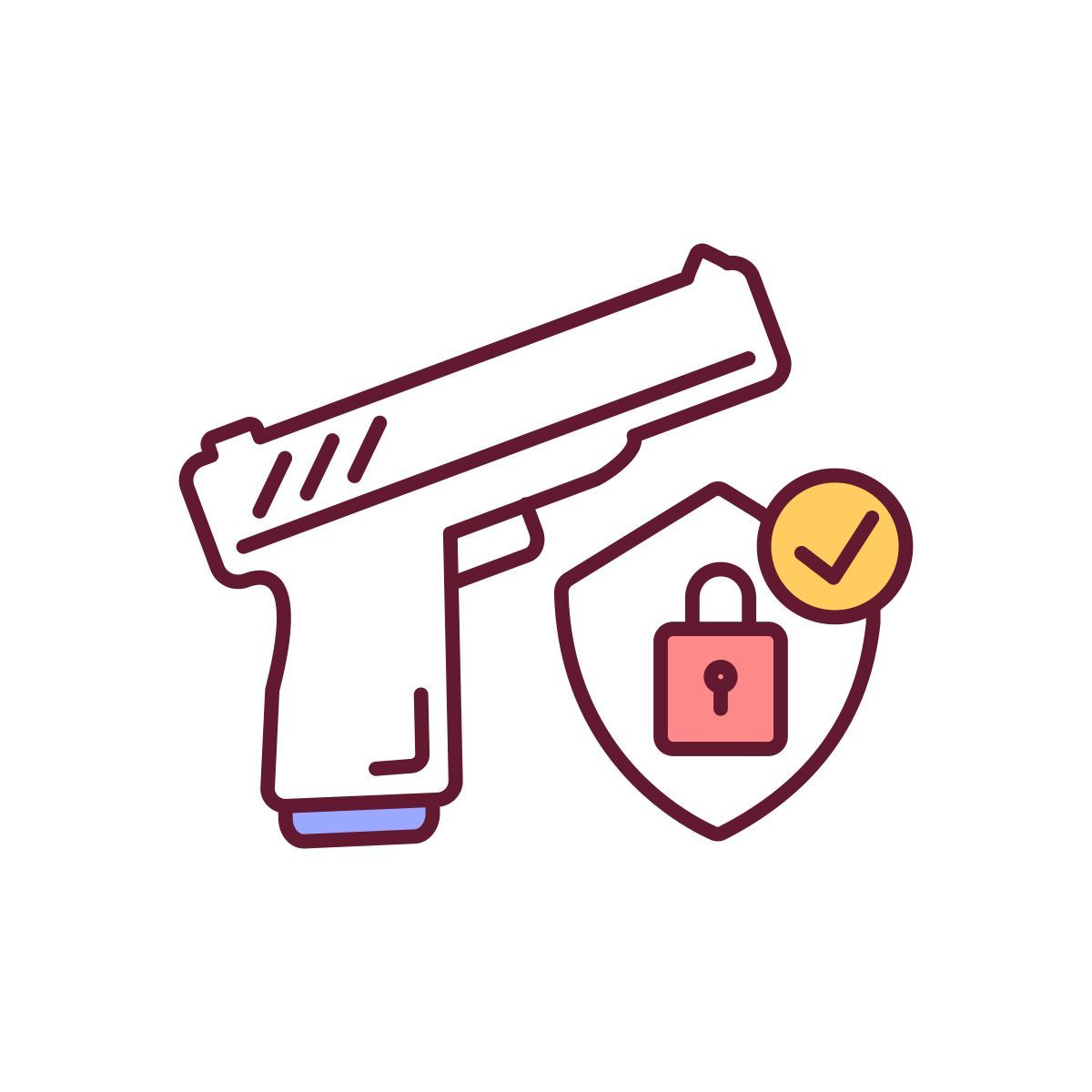 secure gun storing icon