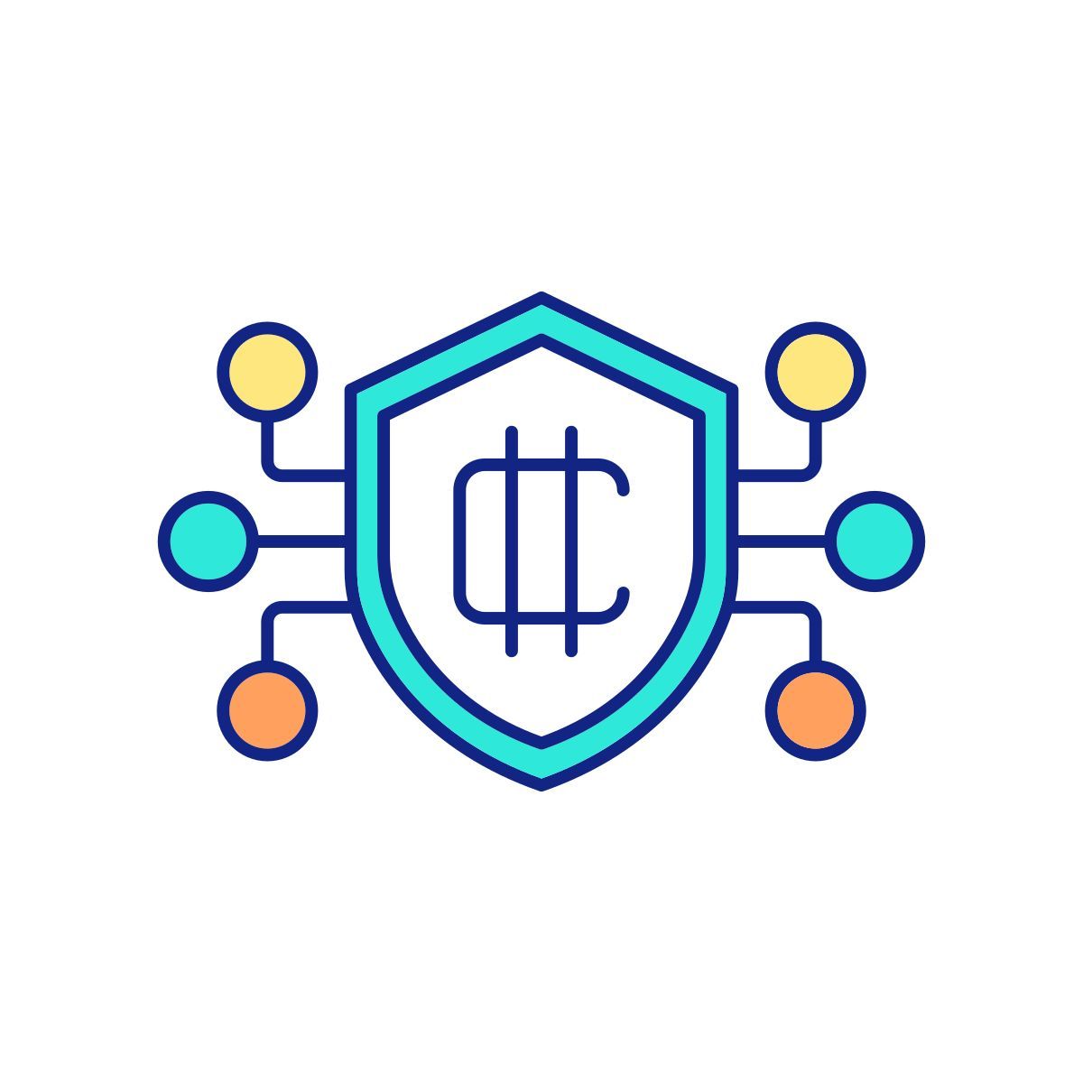 security in blockchain network icon