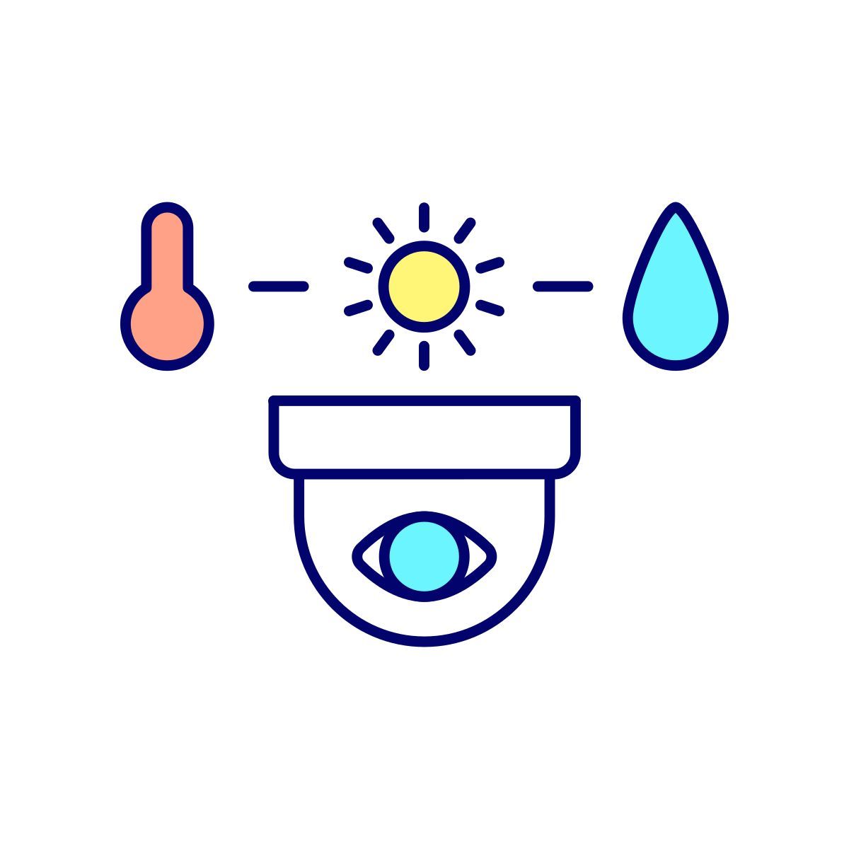 sensors for temperature and humidity measurement icon