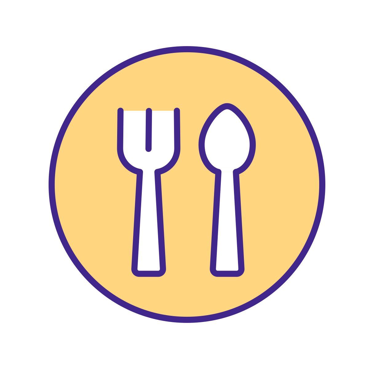 serving utensils with plate icon
