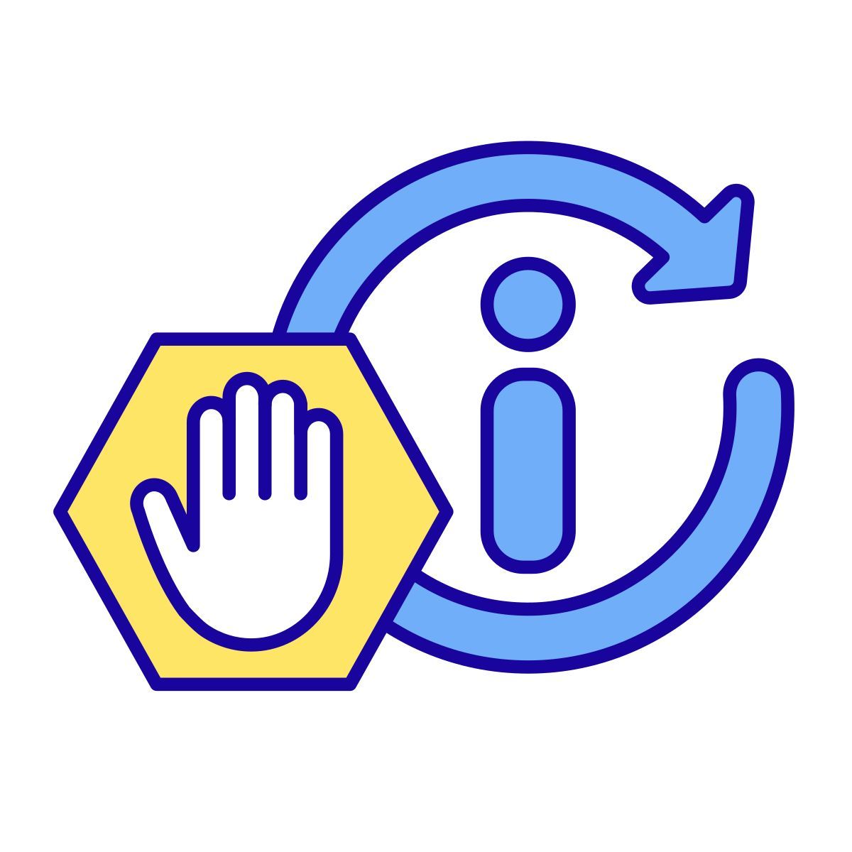 stop over consuming information icon