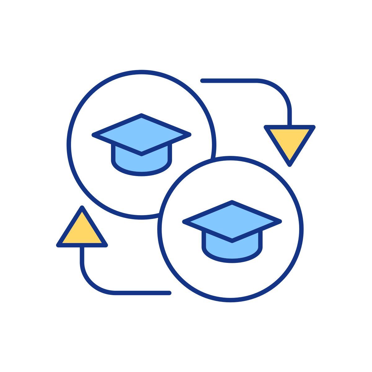 icona colore rgb del programma di scambio studentesco icon