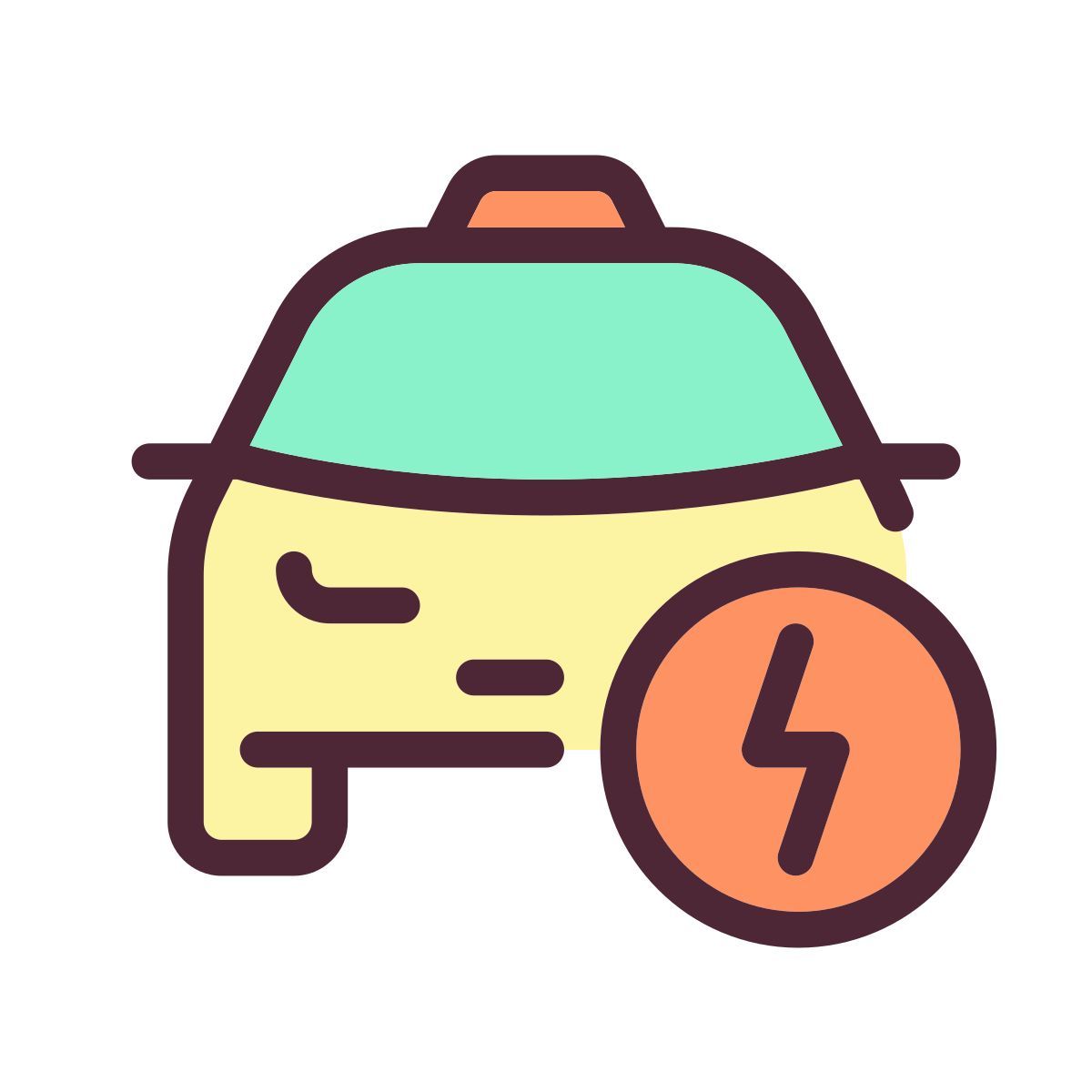 taxi and lightning icon