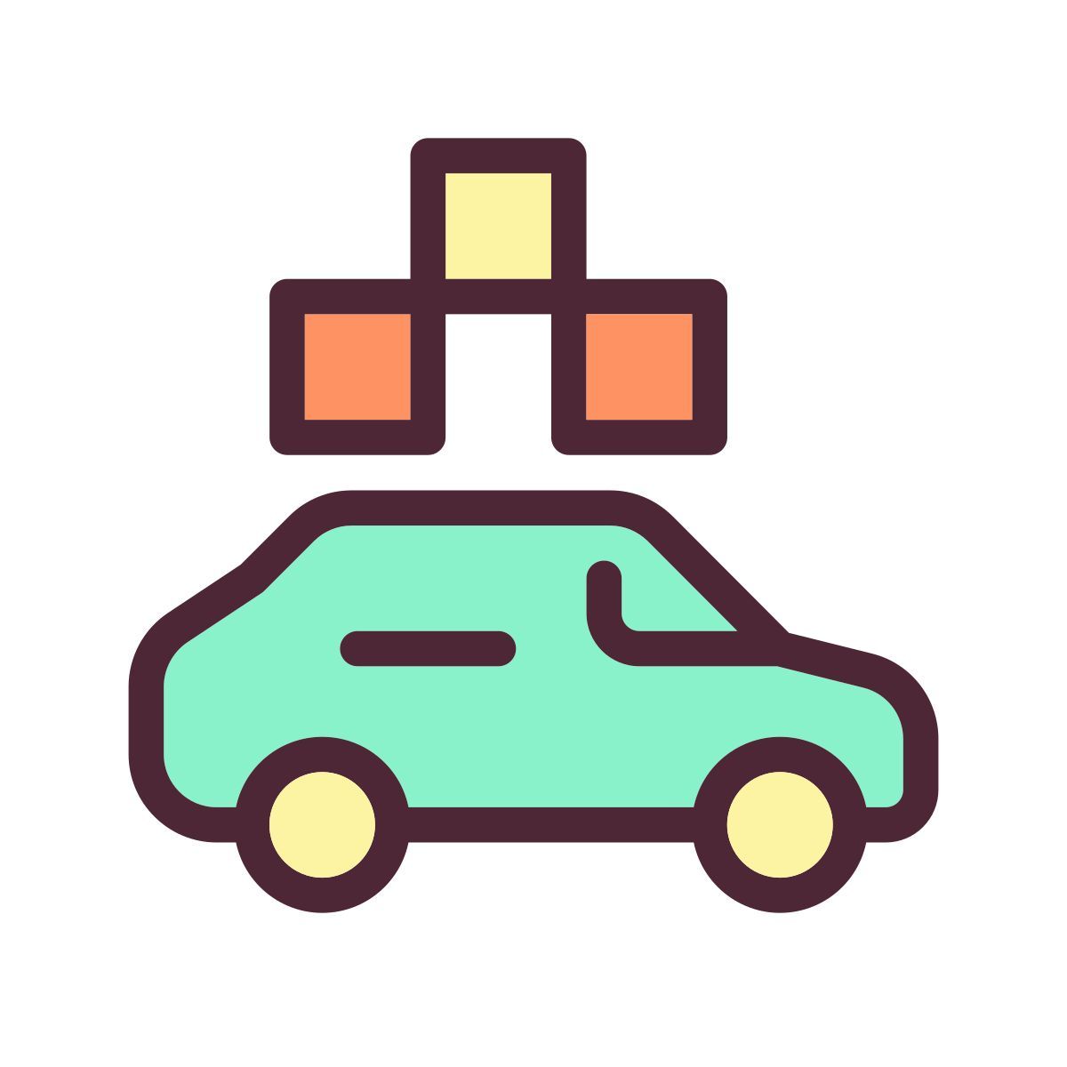 taxi with checker icon