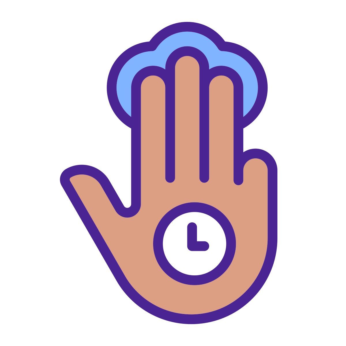 three finger holding gesture icon