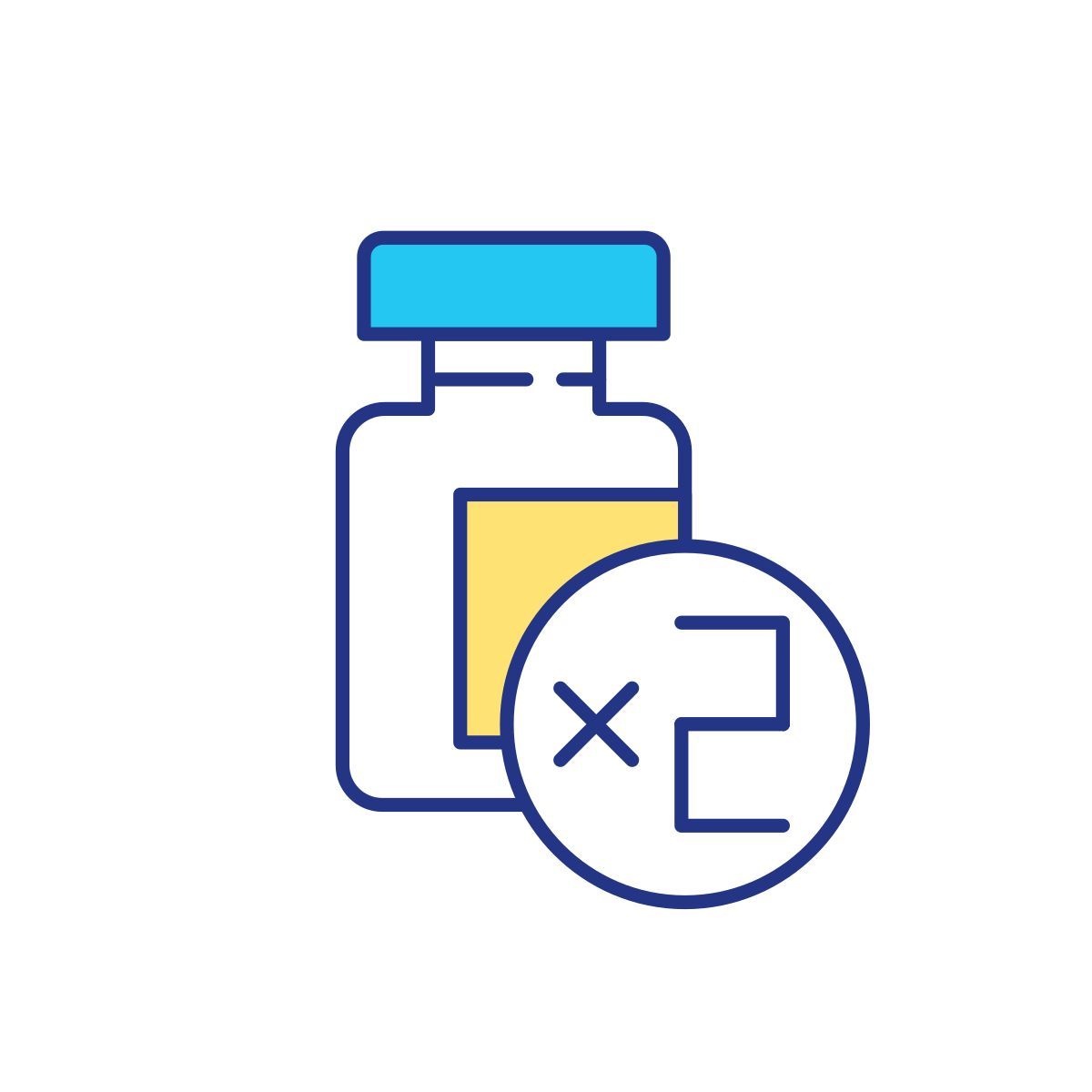 two dose vaccination icon