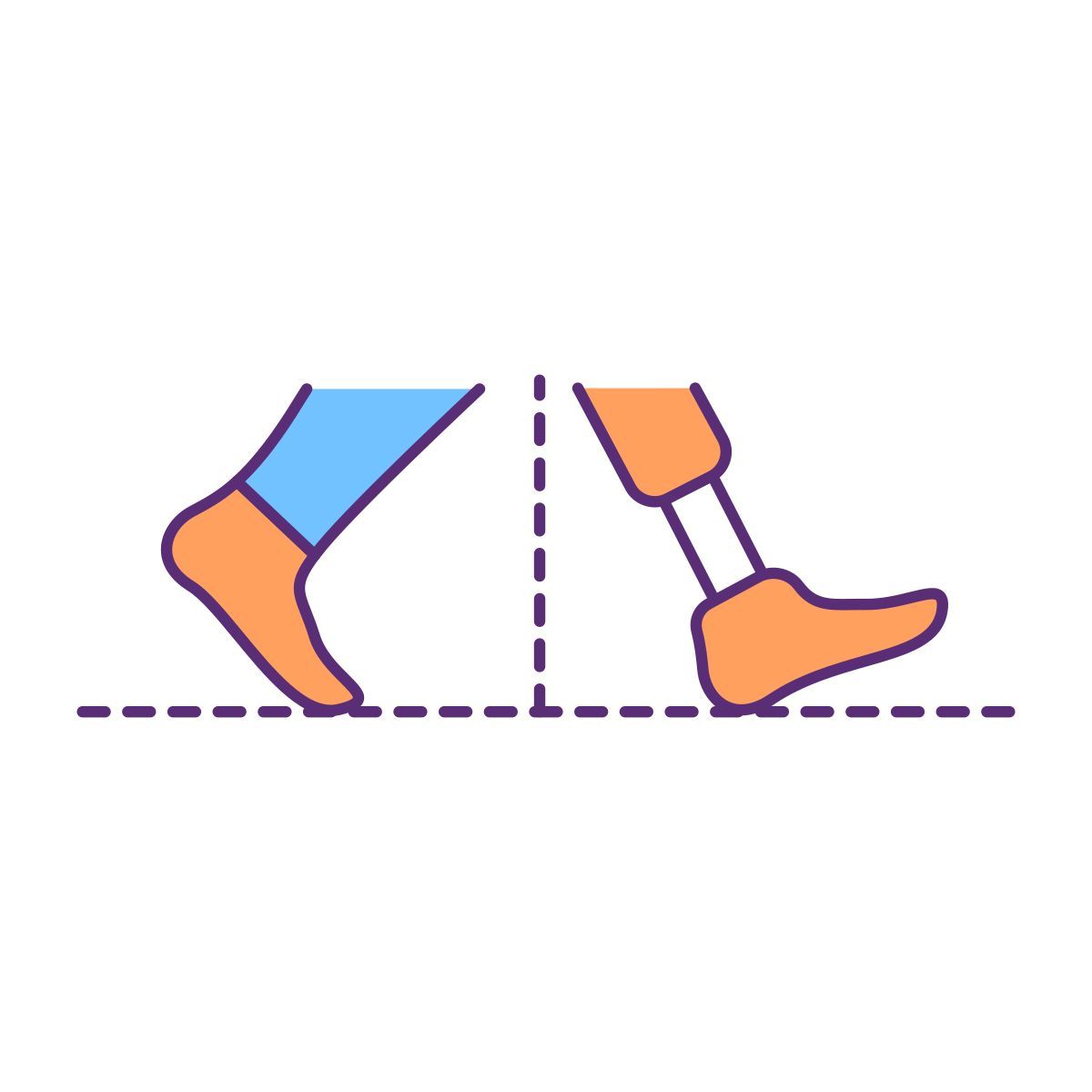walking stability with prosthesis icon