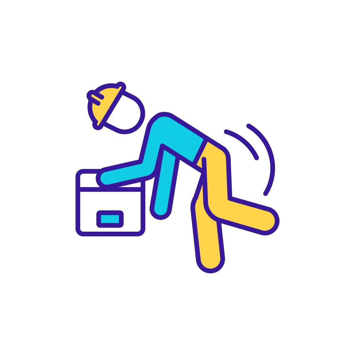 warehouse worker accident precaution icon