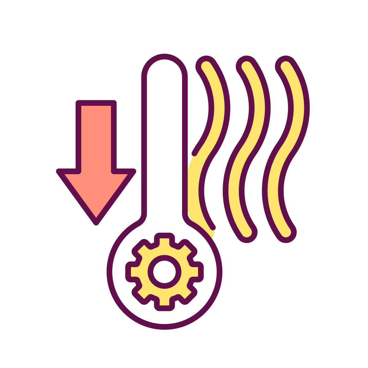 winter heating system safety icon