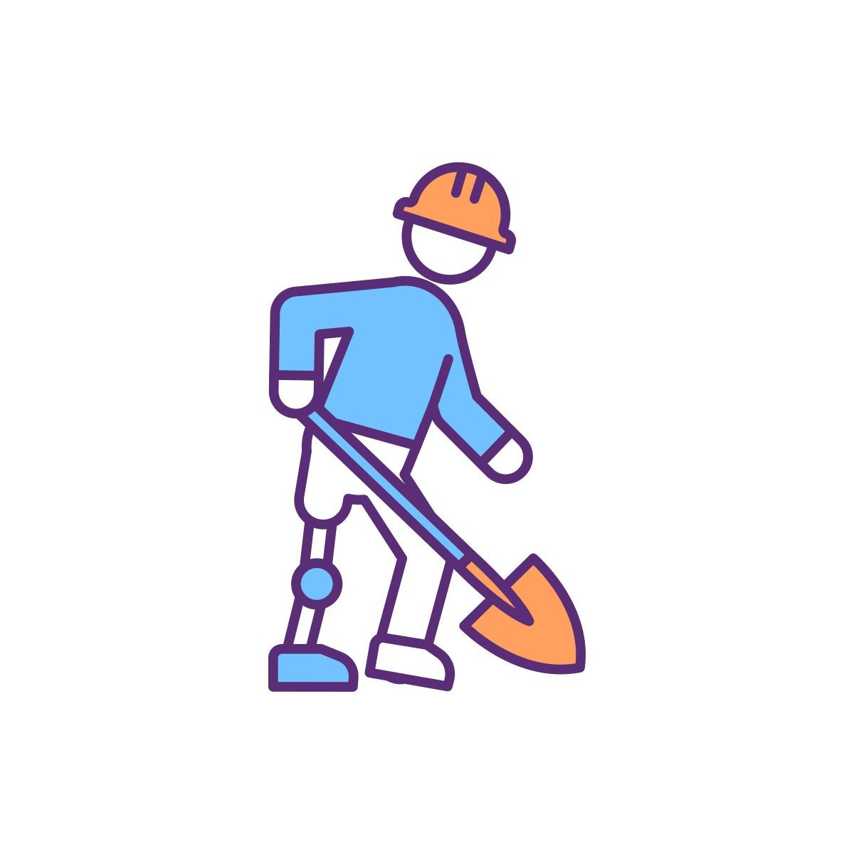 work resumption with lower limb prosthesis icon