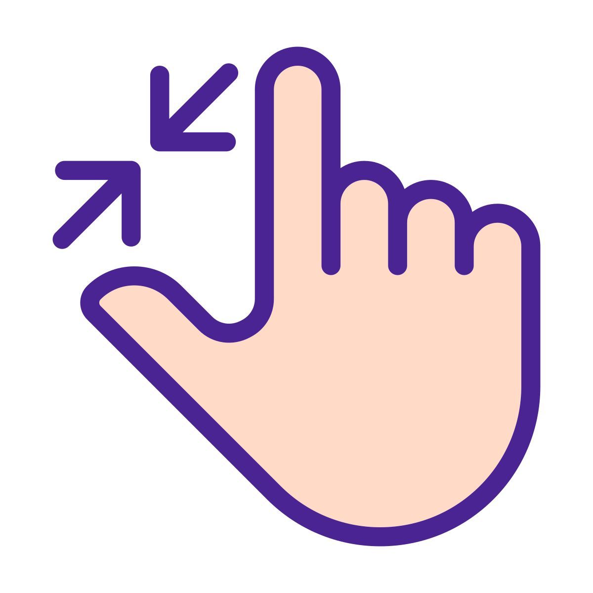 zoom out touch icon