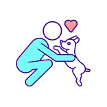 external Affectionate-Relationship-Between-Human-And-Dog-pet-wellness-filled-color-icons-papa-vector icon