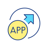 external App-Scalability-no-code-filled-color-icons-papa-vector icon