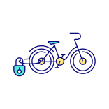 external Bike-Lock-bike-and-scooter-filled-color-icons-papa-vector icon