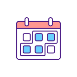 external Calendar-migrant-workers-rights-filled-color-icons-papa-vector icon
