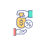 external Cash-Loan-With-Optimal-Rate-saving-filled-color-icons-papa-vector icon