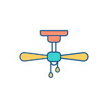 external Ceiling-Fan-energy-efficiency-filled-color-icons-papa-vector icon