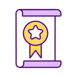 external Certificate-of-Achievement-education-industry-filled-color-icons-papa-vector icon