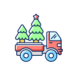 external Christmas-Tree-Delivery-winter-services-filled-color-icons-papa-vector icon