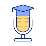 external College-For-Voice-Acting-microlearning-filled-color-icons-papa-vector icon
