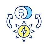 external Costs-Of-Electrical-Energy-power-purchase-agreement-filled-color-icons-papa-vector icon