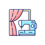 external Curtain-Sewing-And-Alteration-clothing-alteration-and-repair-service-filled-color-icons-papa-vector icon