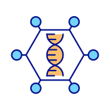 external DNA-Molecule-disease-monitoring-filled-color-icons-papa-vector icon