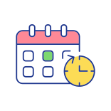 external Date-small-business-launch-filled-color-icons-papa-vector icon