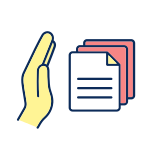 external Decline-Documents-business-process-and-banking-automation-filled-color-icons-papa-vector icon