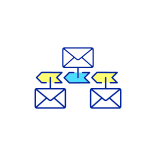 external Direct-Email-Marketing-lead-management-filled-color-icons-papa-vector icon