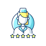 external Doctor-Review-online-doctor-filled-color-icons-papa-vector icon