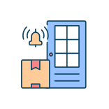external Door-To-Door-Delivery-international-shipping-filled-color-icons-papa-vector icon