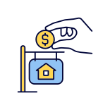 external Down-Payment-property-sale-filled-color-icons-papa-vector icon