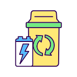 external Electronic-Waste-battery-recycling-filled-color-icons-papa-vector icon