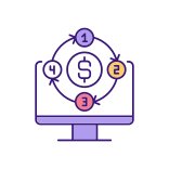external Financial-Management-digital-twin-tasks-and-benefits-filled-color-icons-papa-vector icon